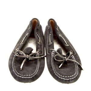 TOD'S Black Suede Bubble Moccasins 38.5
